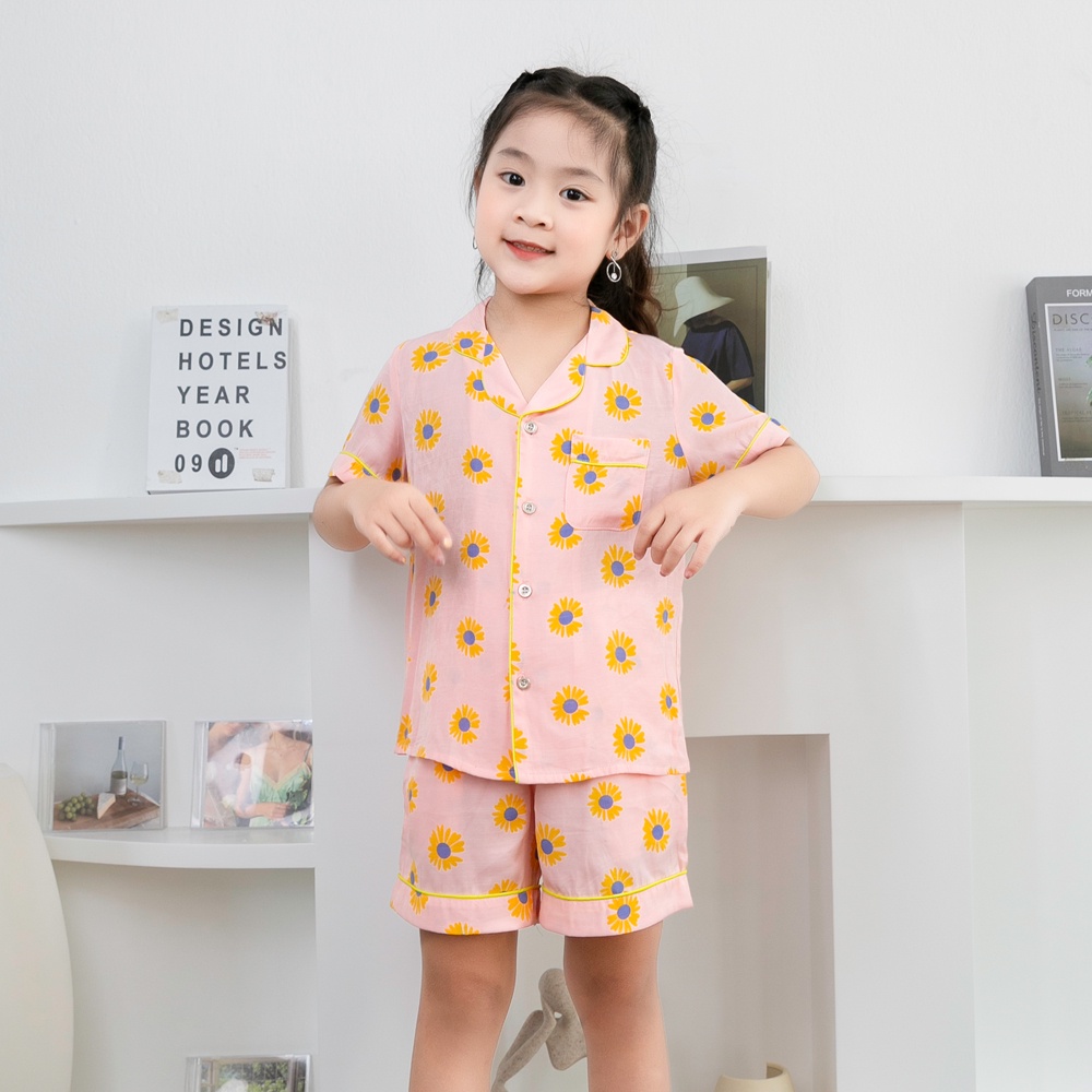Đồ bộ Pijama cho bé gái áo cộc quần đùi họa tiết trái cây ngọt ngào | Shopee Việt Nam