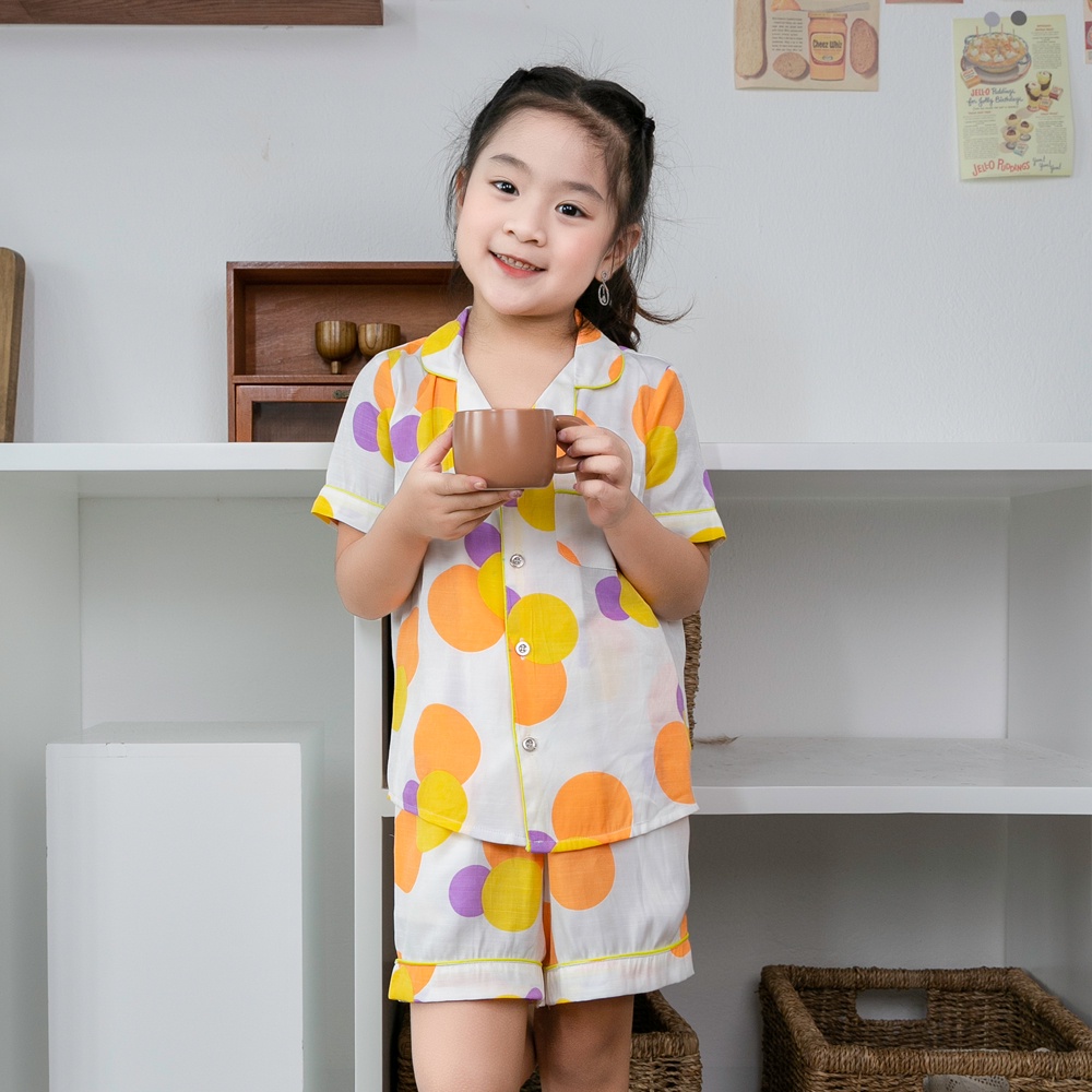 Đồ bộ Pijama cho bé gái áo cộc quần đùi họa tiết trái cây ngọt ngào | Shopee Việt Nam